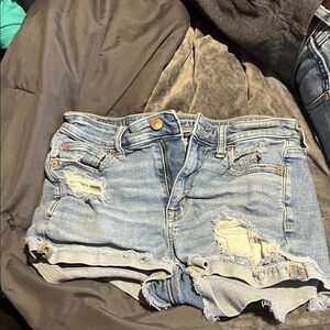 Denim Blue Distressed Women's Shorts